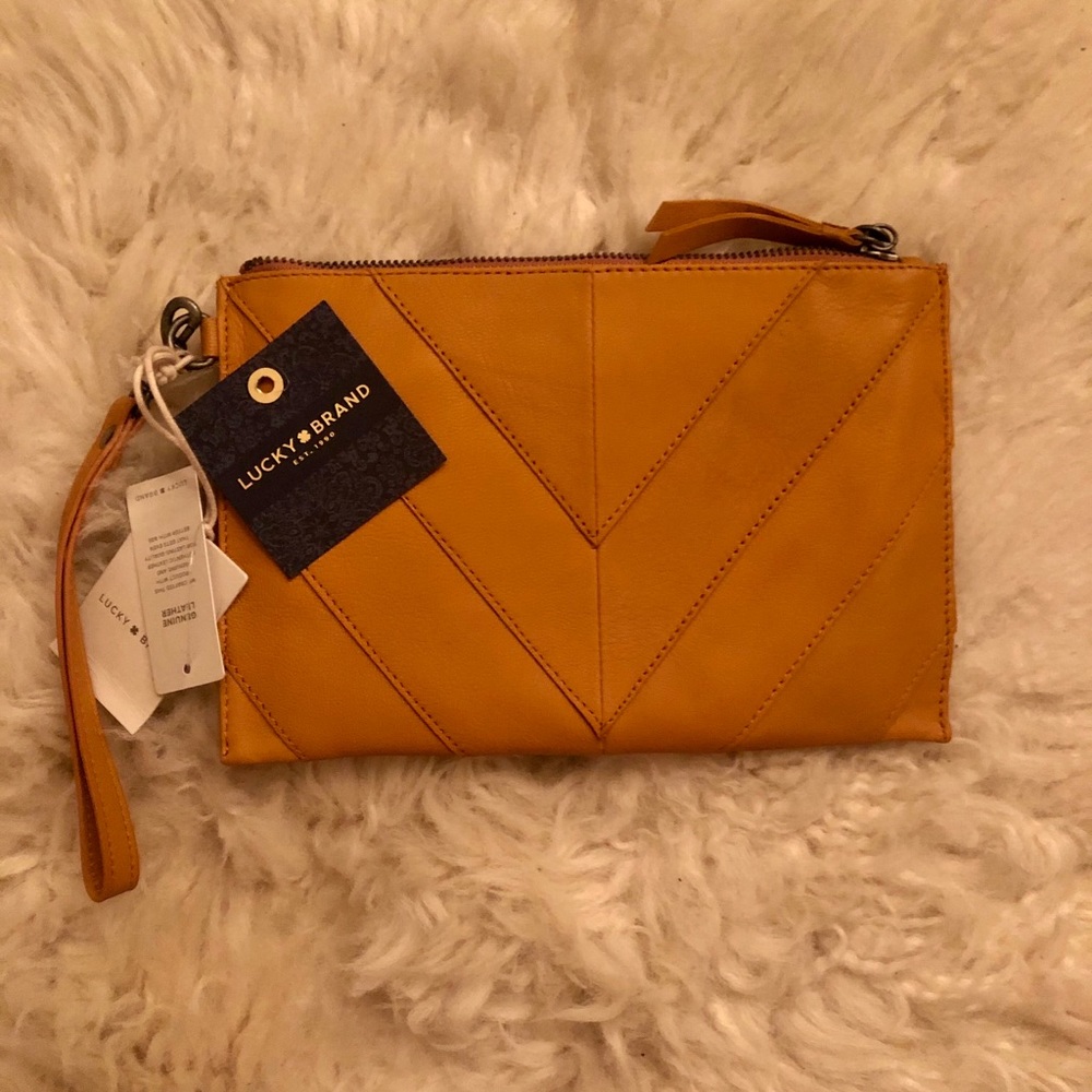 Lucky Brand Rayla Wristlet in Saffron color